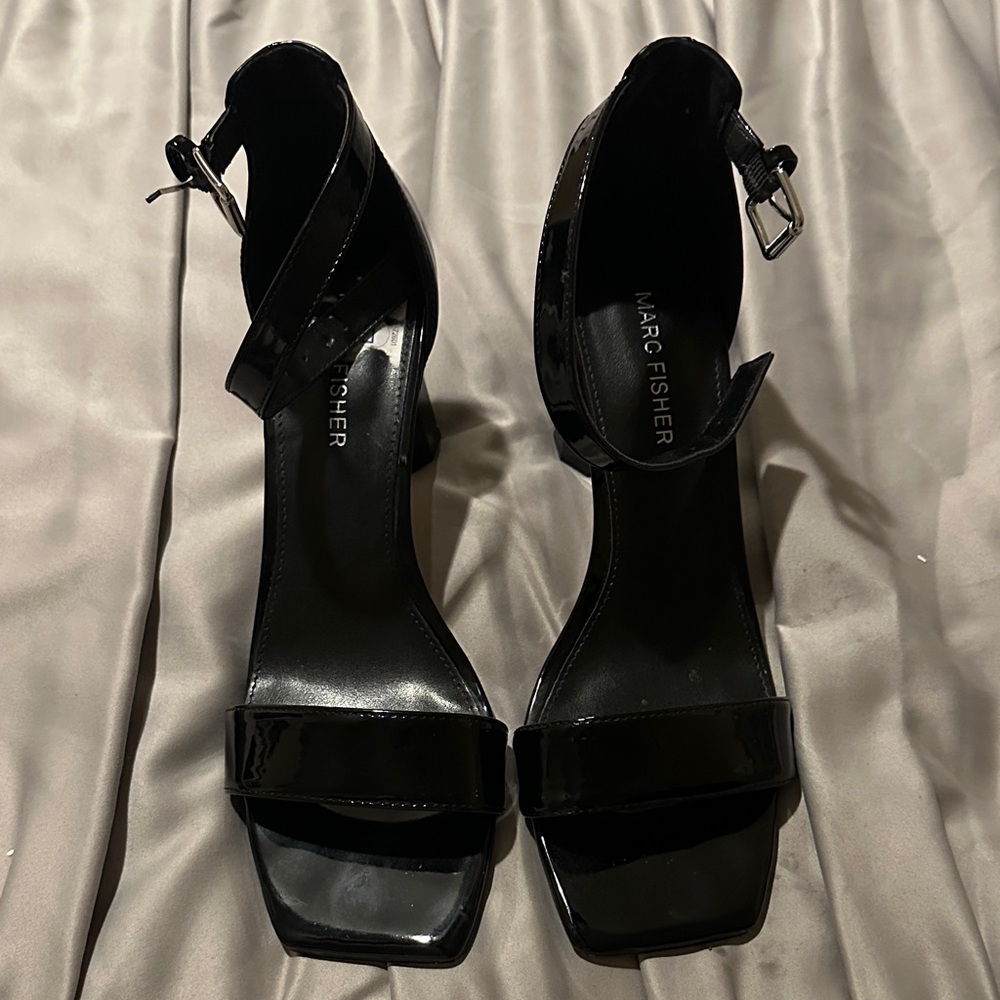 Marc Fisher Patent Black Heels